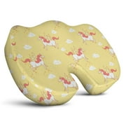 Premium Unicorn Pattern Memory Foam Seat Cushion Ergonomic Chair Pad for Office Chair, Car, Airplane \u0026 Bleachers Sciatica, Tailbone Hip \u0026 Back Pain Relief - Chair Cushion for Long Office Workers.
